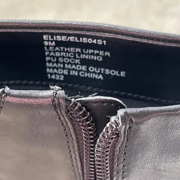 Platform Square Toe Leather Boots - Picture 6 of 9